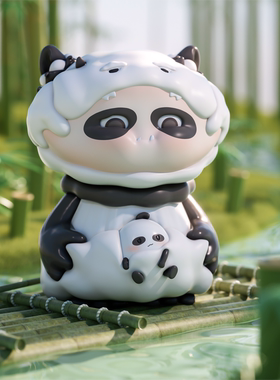 GOHO小歹棉花吊卡潮流大娃系列大娃熊猫摆件可爱限量摆饰生日礼物