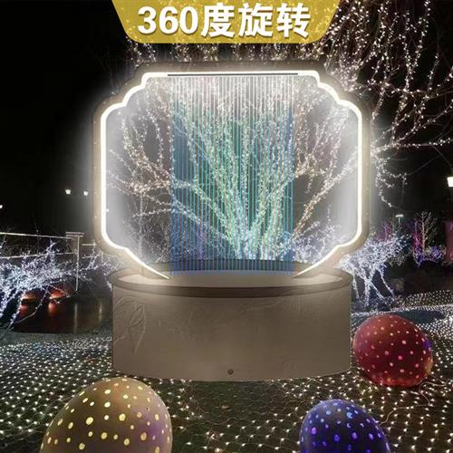 网红雾化旋转水雾门圆环喷景观雾森圈商场互动道具不锈钢户外雕塑