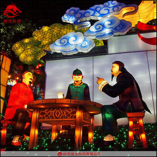民间故事古典花灯定制民宿装饰造型灯灯雕塑摆件元宵彩灯展览制作