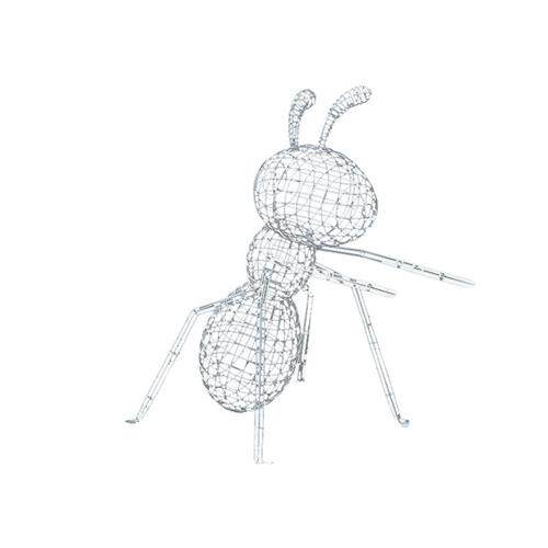 户外园林装饰动物景观雕塑抽象金属不锈钢丝镂空蚂蚁铁艺摆件