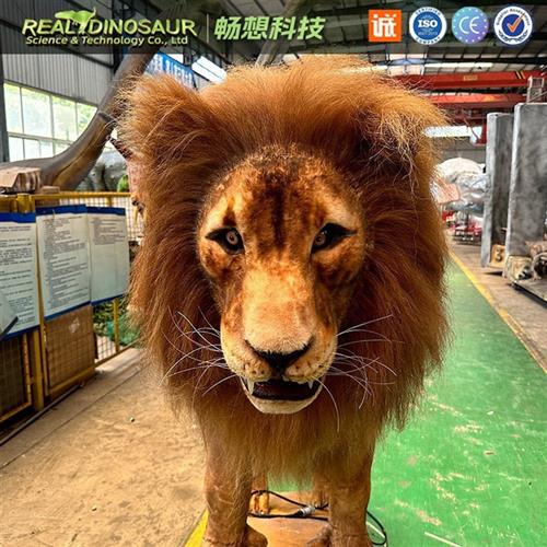 仿真狮子模型大型仿真动物摆件风景区公园动物园电动机械雄狮机模