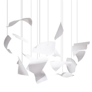 文艺书页枫叶创意玻璃吊灯酒店大堂艺术灯售楼会所大厅瓦片工程灯