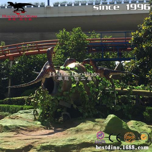 仿真恐龙模型仿真迅猛龙模型组合标志性恐龙模型机械硅胶