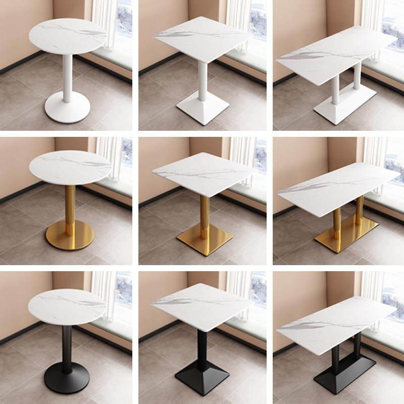 岩板餐桌奶茶店小圆桌商用轻奢酒店餐厅桌椅食堂咖啡快餐店长方桌,住宅家具,岩板餐桌,淘宝优惠券,粉丝福利购,淘宝优惠卷