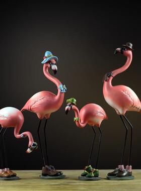 北欧ins创意火烈鸟摆件家居软装饰品客厅房间酒柜电视柜结婚礼物