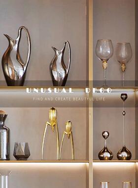 现代简约北欧客厅餐桌章鱼榨汁器陶瓷花器水滴烛台组合饰品摆件