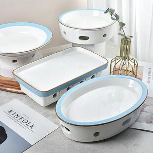 印象品瓷 陶瓷干锅蜡烛加热炉家用饭厅保温盘子子保温鱼炉烤鸭炉