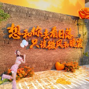 2025网红打卡花拍照区布置造景户外民宿庭小院露营风氛围墙面装 饰