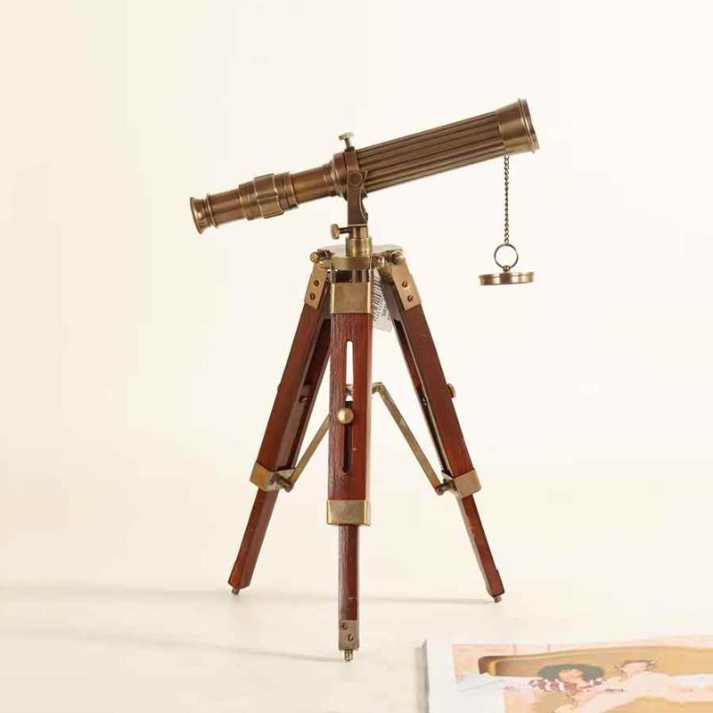 大中小号望远镜 欧美法式摆件 书房办公桌软装饰品室酒柜博古陈设