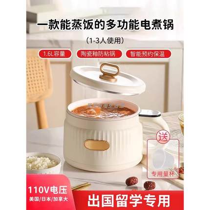 110V电饭锅小型多功能迷你电饭锅美国和加拿大学生宿舍煮面锅
