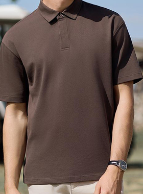 I.MOBLNIC博柏龙OLDMONEY系列2025夏季微阔丝光棉暗扣短袖POLO衫