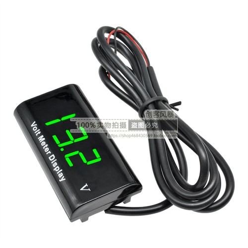 摩托车改装配件电压表鬼火巧格电动车电压表12V蓄电池防水电压表