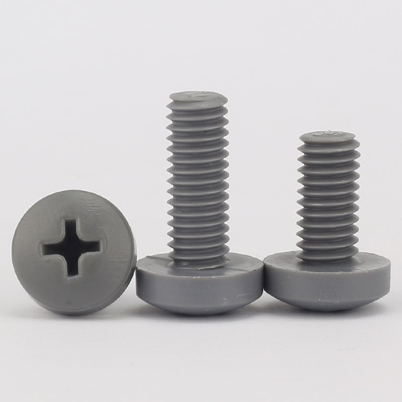 PVC聚氯乙烯圆头十字塑料螺丝钉耐腐蚀耐酸碱EM2M3M4M5M6M8M10M12