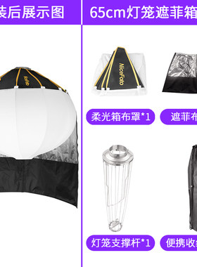 耐思50cm/65cm/80cm球形柔光罩柔光箱直播灯罩补光灯笼柔光球保荣