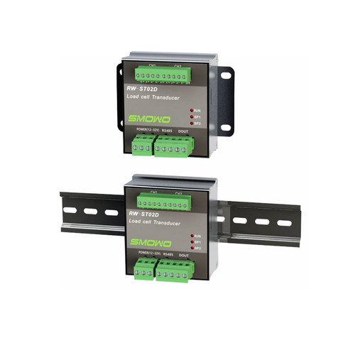 称重变送器RW-ST02D双通道ModBus 485测力变送器固定/导轨安装