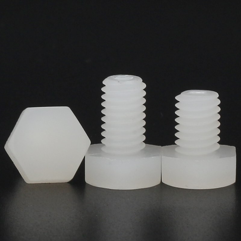 PVDF塑料外六角螺栓耐腐蚀绝缘螺丝M3M4M5M6M8MK10M12M14M16M18M2