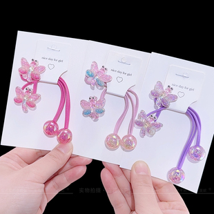 女童发绳高弹力儿童可爱绕绕皮筋女孩双头发绳扎高马尾不伤发发饰