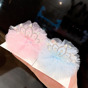 合金皇冠镶钻蕾丝发夹公主儿童顶夹小女孩女童发卡宝宝头饰夹子