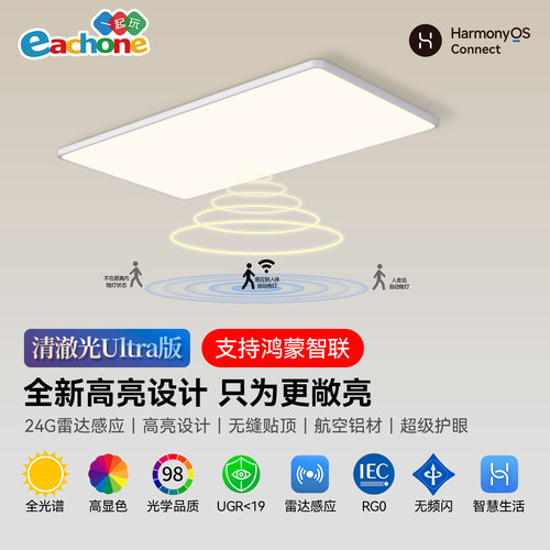 超薄智能客厅吸顶灯支持鸿蒙智联