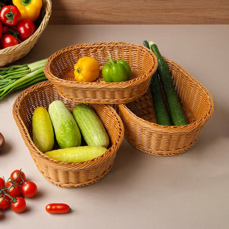 仿藤编水果篮客厅桌面零食面包储物篮厨房收纳筐,收纳整理,其他收纳篮,淘宝优惠券,粉丝福利购,淘宝优惠卷