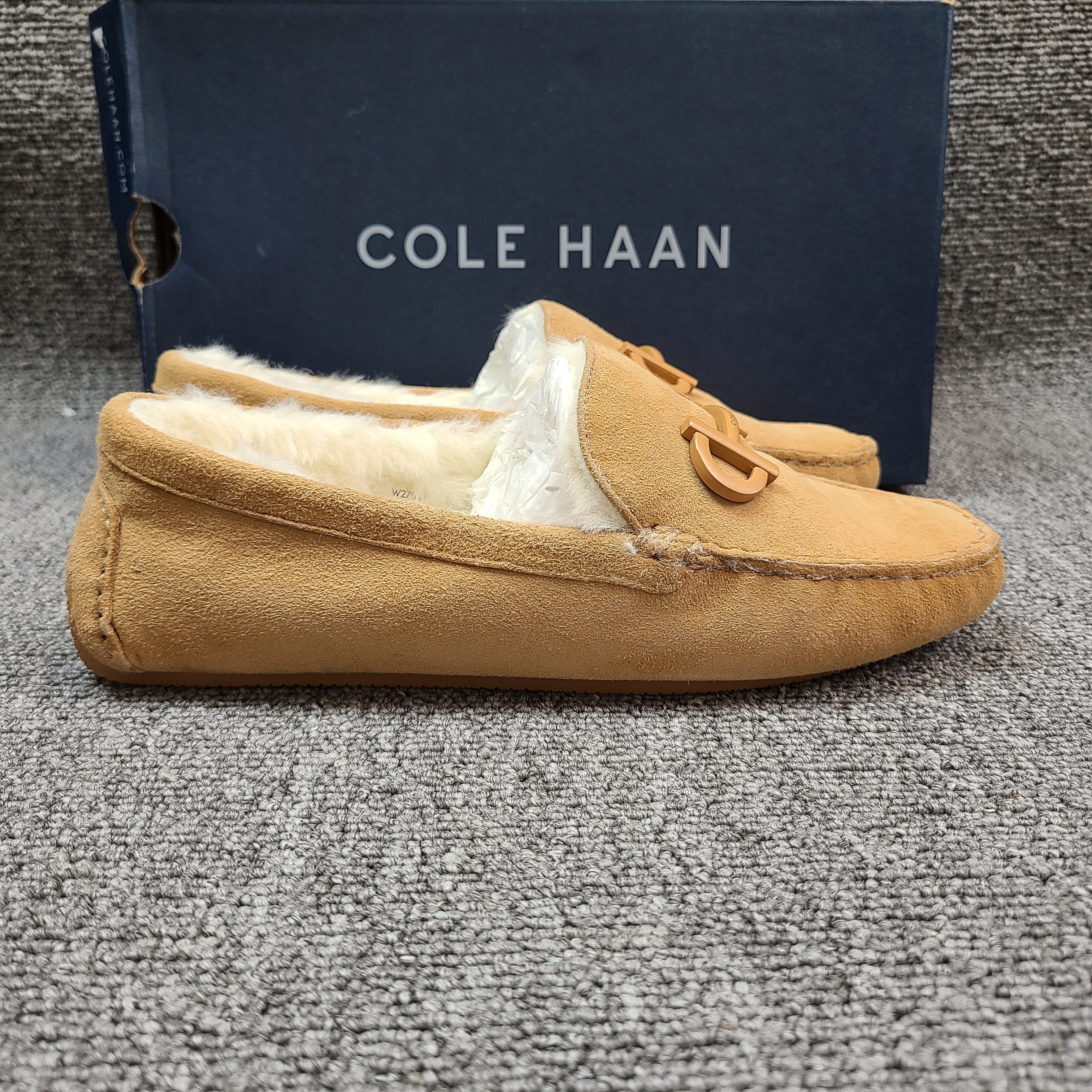ColeHaan/歌涵 女鞋休闲舒适百搭秋冬加绒一脚蹬平底乐福鞋