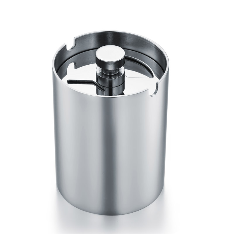 Mooii不锈钢车载烟灰缸防风密封烟缸创意商务车用居家客厅防灰飞