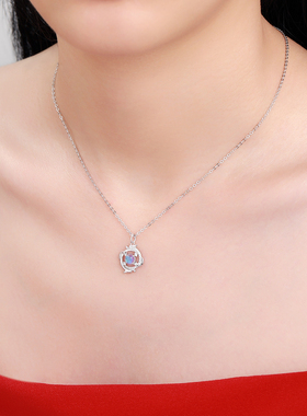 新款真S925银龙吟月项链女项饰