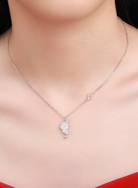 S925银璀璨心尾龙项链女项饰