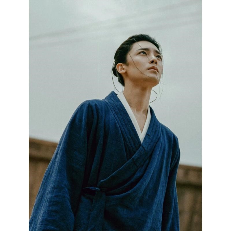 异人之下武当王也同款道袍新中式国风男装亚麻唐T装交襟汉服中山