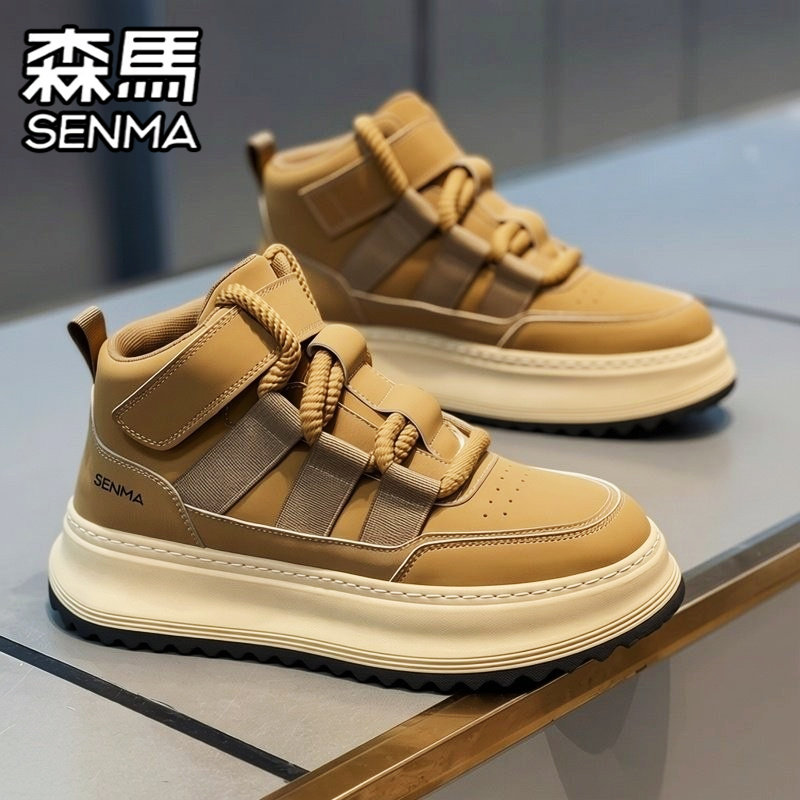 森马高帮男鞋冬季加绒棉鞋运动休闲板鞋男士厚底增高复古工装潮鞋,运动鞋new,板鞋,淘宝优惠券,粉丝福利购,淘宝优惠卷