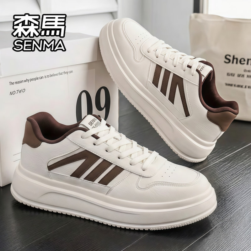 森马男鞋2026新款冬季运动休闲白色板鞋百搭运动厚底增高小白鞋子