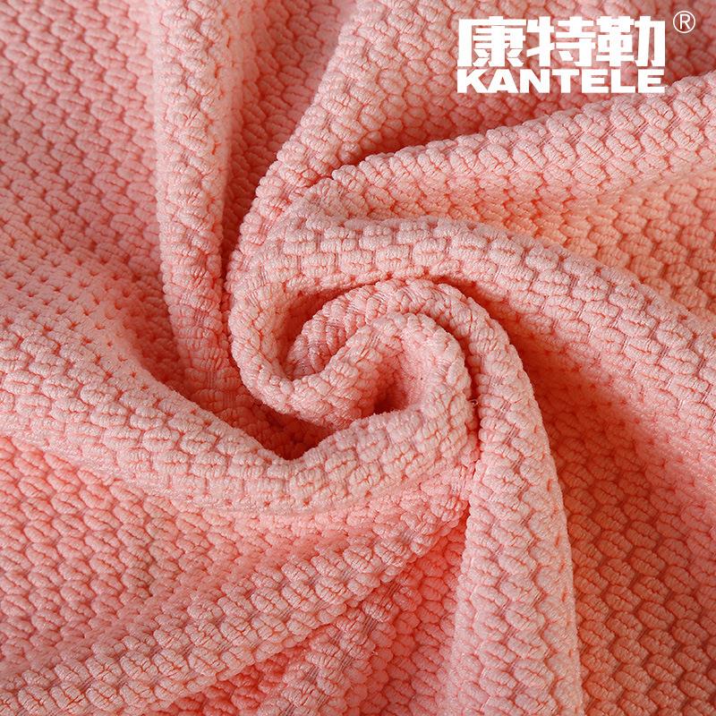 供应单双面大珍珠提花麦粒毛巾布 价强吸水去污毛巾布清洁布