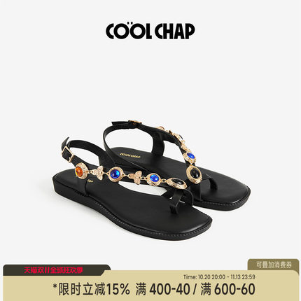COOLCHAP璀璨之城系列凉鞋女款2026夏季新款平底外穿时尚高级凉拖
