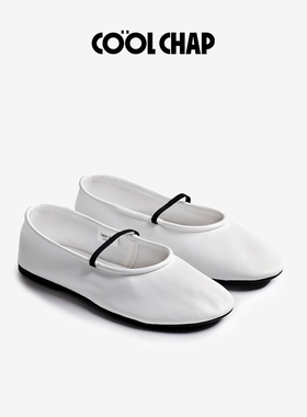 COOLCHAP伊索芭蕾舞鞋2026新款真皮平底单鞋黑色羊羔女款小皮鞋子