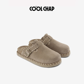 COOLCHAP进口牛反绒手工厚底男女勃肯鞋 敖瑞鹏同款 软底拖鞋