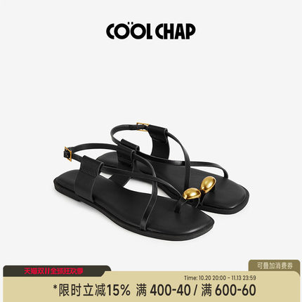 COOLCHAP卢兹II系列凉鞋女26夏季新款法式拖鞋时尚百搭平底鞋外穿