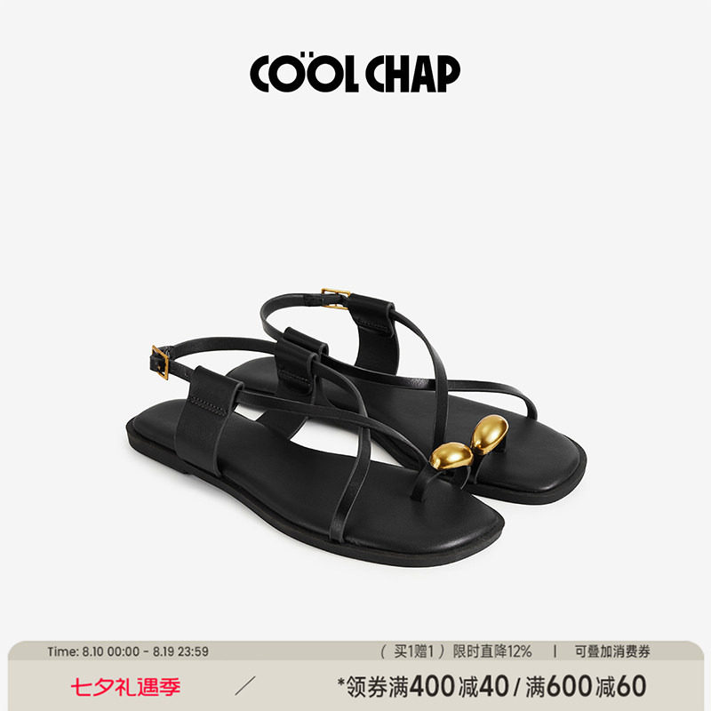 COOLCHAP卢兹II系列凉鞋女26夏季新款法式拖鞋时尚百搭平底鞋外穿