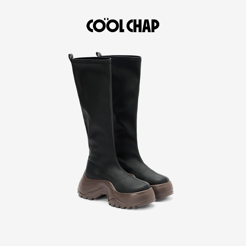 COOLCHAP2025秋冬新款爆款袜靴增高长筒靴子百搭好看瘦瘦靴女靴子,女鞋,弹力靴/袜靴,淘宝优惠券,粉丝福利购,淘宝优惠卷