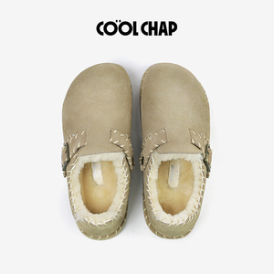 COOLCHAP2024秋冬新进口牛反绒手工女防泼溅厚底全包加绒勃肯鞋