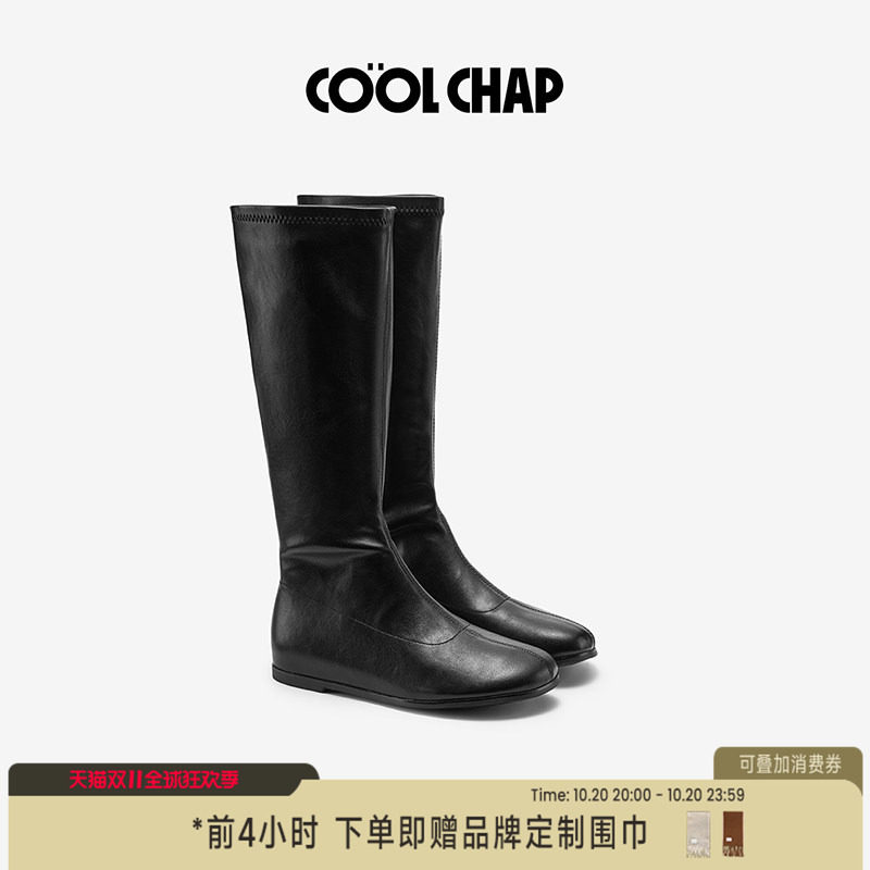 COOLCHAP无束II系列瘦瘦靴26冬季新款复古显瘦弹力长靴圆头时装靴