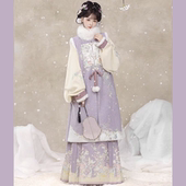 紫芋 明制加绒加厚长比甲马面裙紫色日常套装 冬季 原创汉服女 款