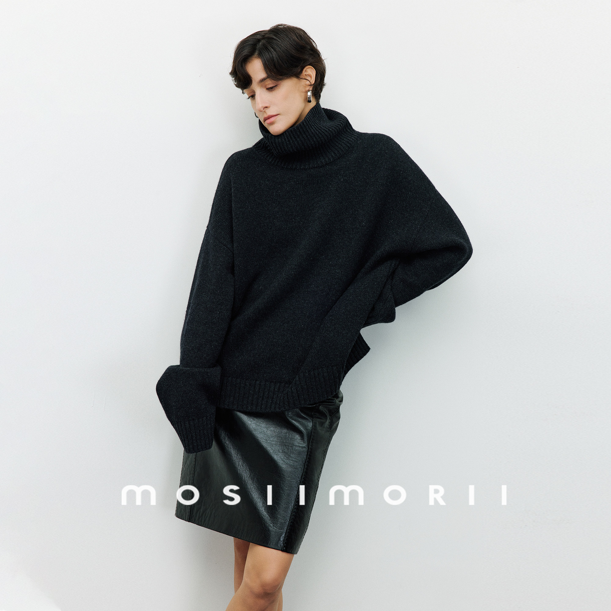 MOSIIMORII【轻织冬序】秋冬套头毛衣女2026慵懒风针织衫高领上衣