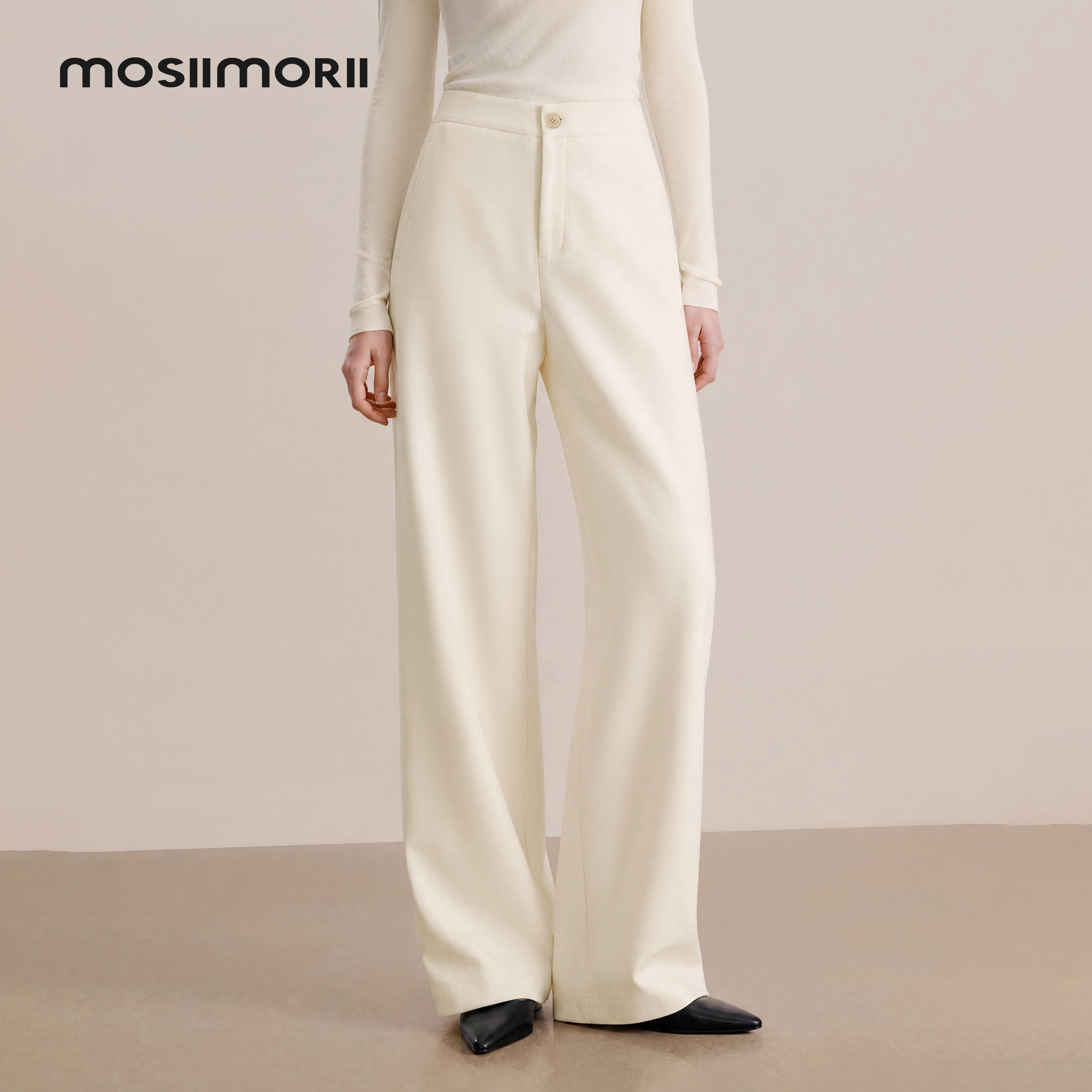 MOSIIMORII【柏里安川】秋冬绵羊毛混纺简约垂感西装裤休闲阔腿裤