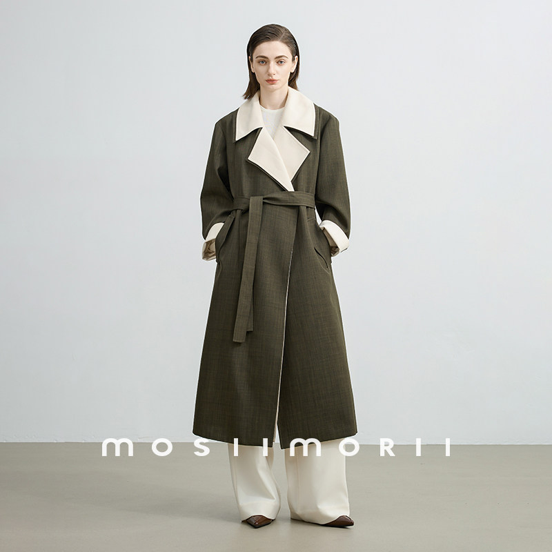 MOSIIMORII【塞尚画笔】春季风衣女2026新款超好看长款英伦风大衣