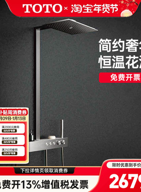 TOTO挂墙式恒温淋浴花洒TBW08407C带手持花洒置物日本进口 (05-K)