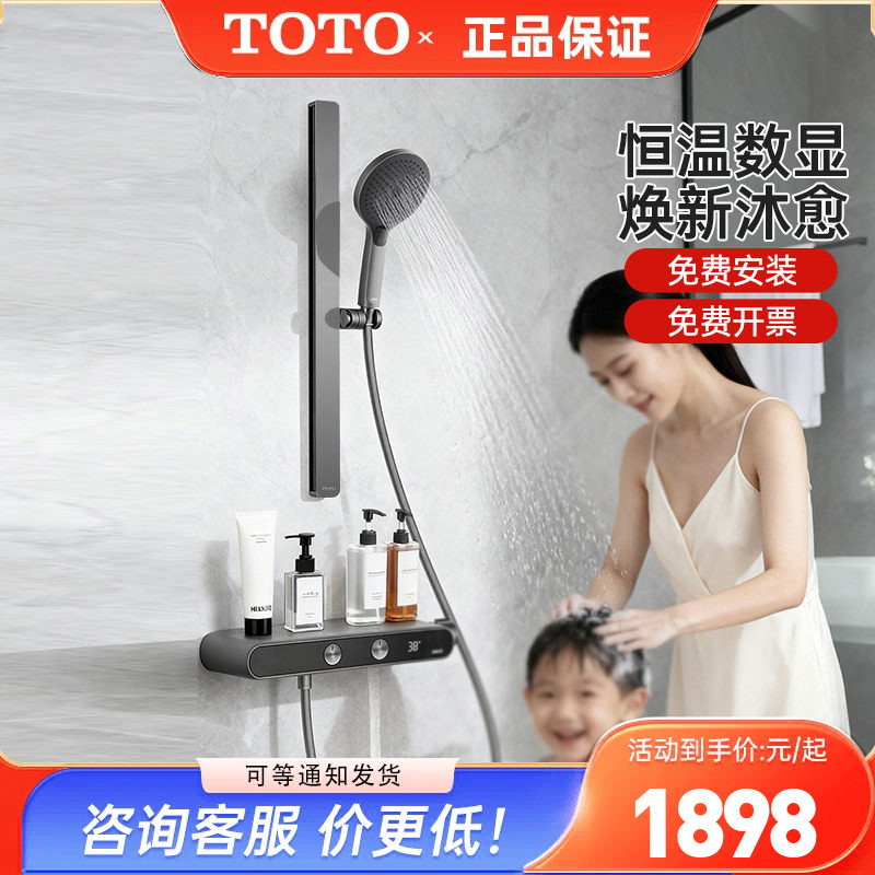 TOTO数显恒温淋浴花洒套装按键可置物台手持花洒双出水 MY5(05-E)