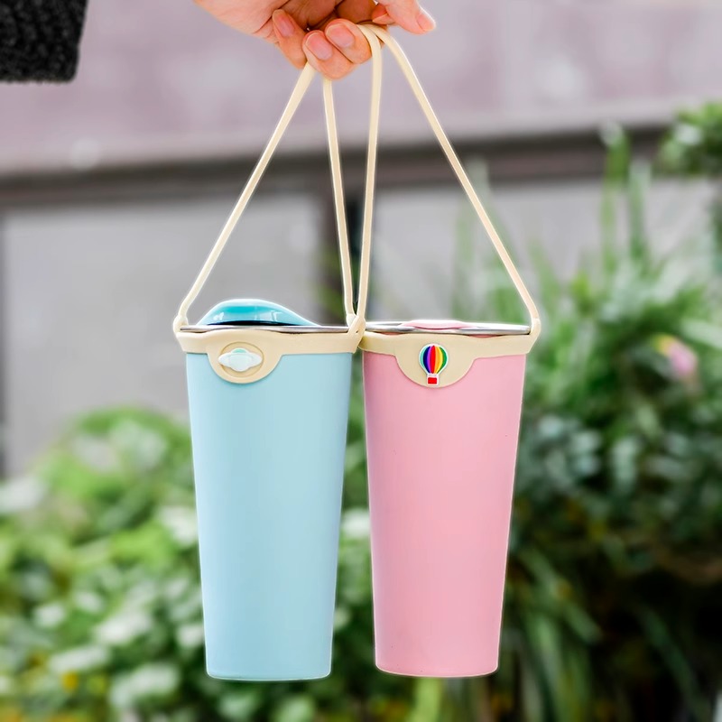 mecosu硅胶水杯提绳杯套手拎带