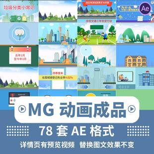 MG动画卡通场景动态扁平化银行科技金融医疗讲解AE模板素材