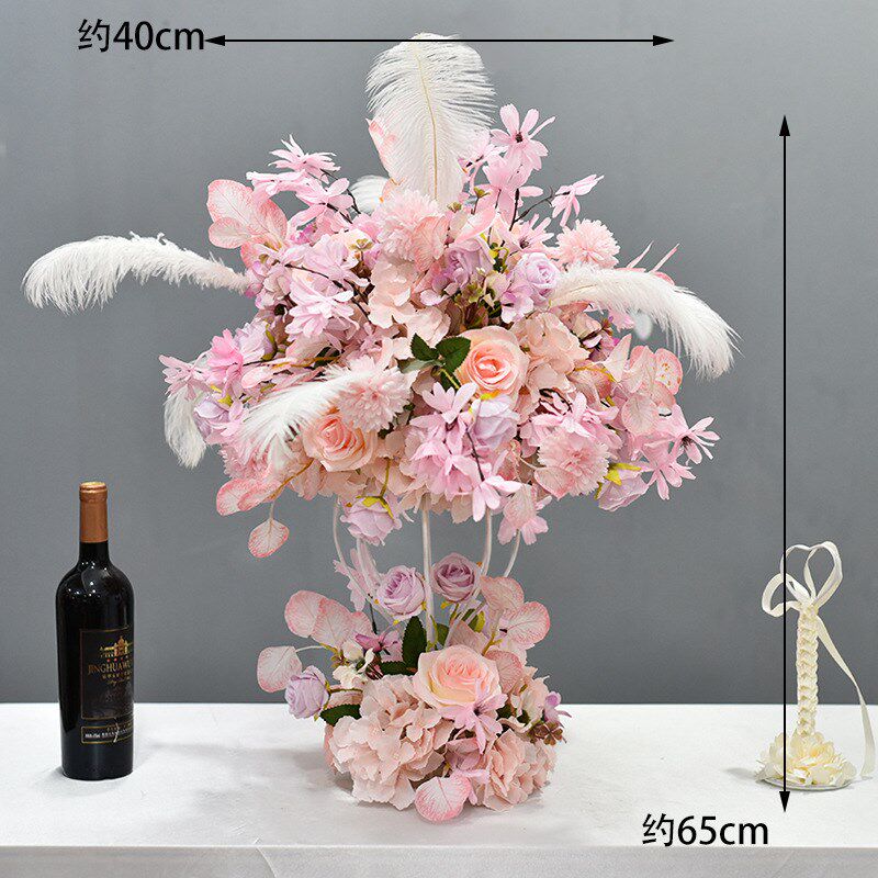 速发婚庆道具酒店花迎宾签到台假花台花婚礼主桌花橱窗V装饰花
