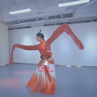 速发古典舞大摆裙纱裙人逸考裙孙科舞蹈服伊飘如梦艺长水袖 演出服